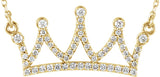 14K Gold Crown Necklace - Yellow Gold