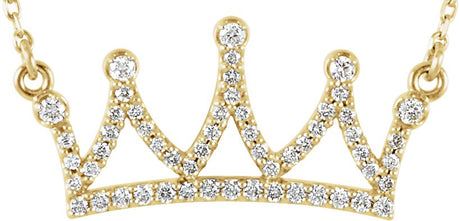 14K Gold Crown Necklace - Yellow Gold