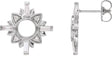 Platinum Tapered Baguette Natural Diamond Accented Earrings