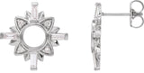 14K Gold Tapered Baguette Natural Diamond Accented Earrings - White Gold