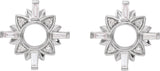 Platinum Tapered Baguette Natural Diamond Accented Earrings - view 2
