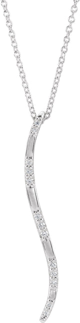 Platinum Freeform Bar Necklace or Pendant