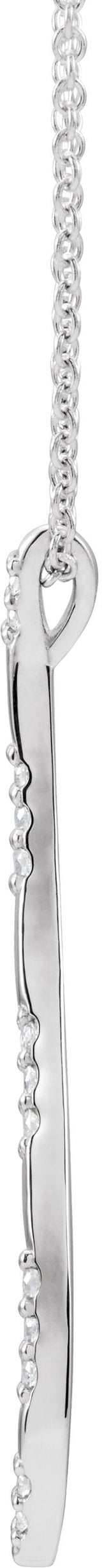 14K Gold Freeform Bar Necklace or Pendant - White Gold - view 2