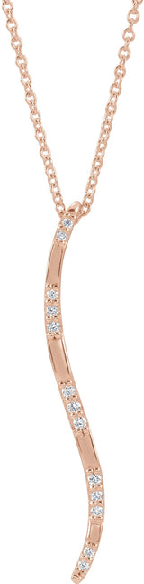 14K Gold Freeform Bar Necklace or Pendant - Rose Gold