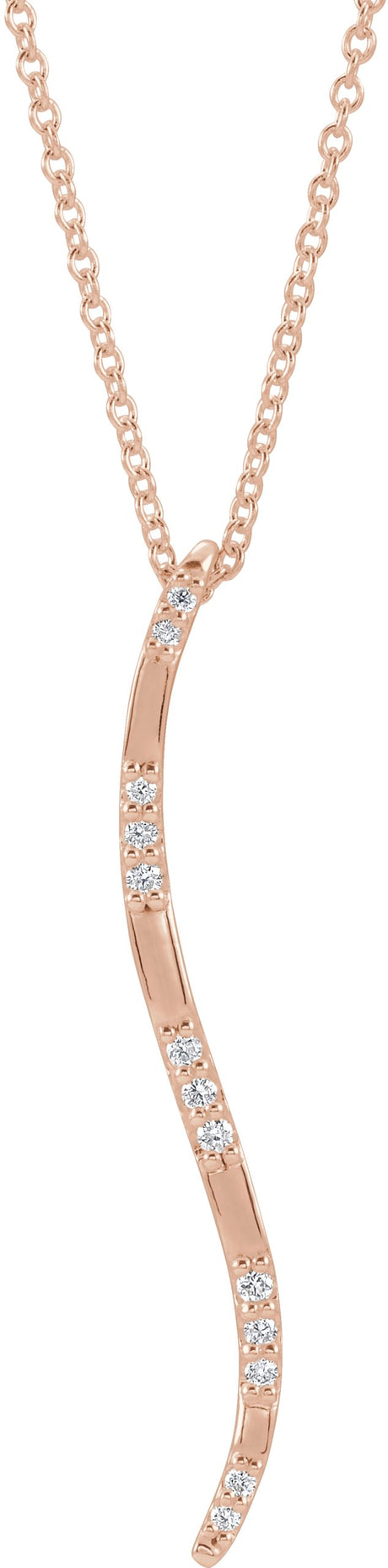14K Gold Freeform Bar Necklace or Pendant - Rose Gold