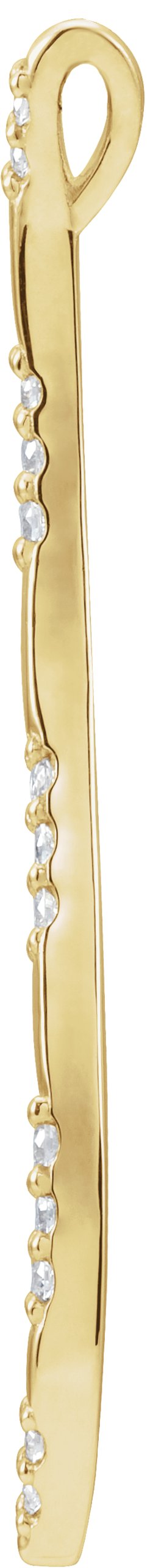 14K Gold Freeform Bar Necklace or Pendant - Yellow Gold - view 2