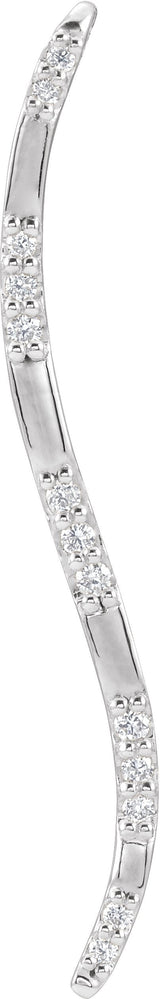 14K Gold Freeform Bar Necklace or Pendant - White Gold