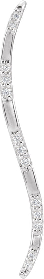 14K Gold Freeform Bar Necklace or Pendant - White Gold