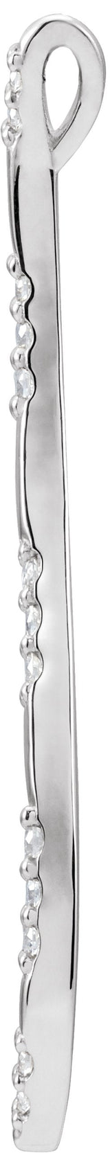 14K Gold Freeform Bar Necklace or Pendant - White Gold - view 2