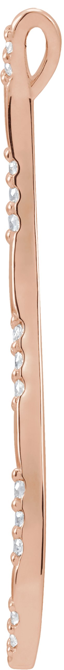 14K Gold Freeform Bar Necklace or Pendant - Rose Gold - view 2