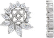 14K Gold Natural Diamond Accented Earring Jackets V - White Gold