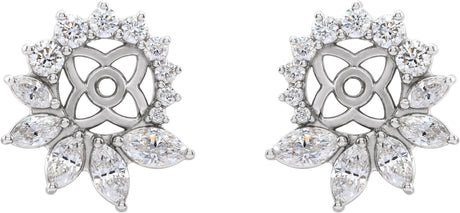 Platinum Natural Diamond Accented Earring Jackets II - view 2