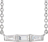 Platinum Three-Stone Bar Necklace