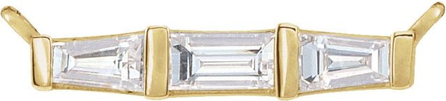 14K Gold Three-Stone Bar Necklace - Yellow Gold