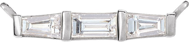 Platinum Three-Stone Bar Necklace