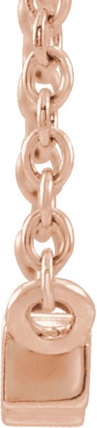 14K Gold Three-Stone Bar Necklace - Rose Gold - view 2