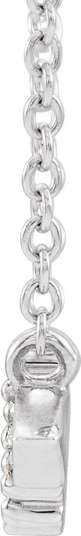 Platinum Straight Baguette Natural Diamond Geometric Necklace - view 2