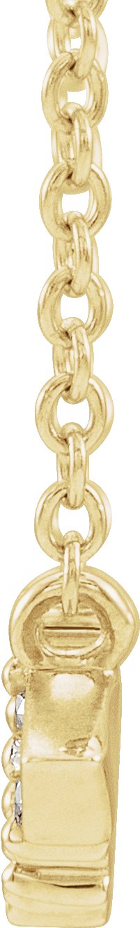 14K Gold Straight Baguette Natural Diamond Geometric Necklace - Yellow Gold - view 2
