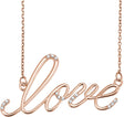 14K Gold Accented "Love" Necklace - Rose Gold