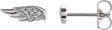 14K Gold Round Natural Diamond Accented Angel Wing Earrings - White Gold