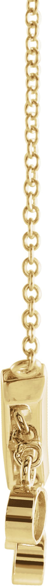 14K Gold Round Natural Diamond V Bar Necklace - Yellow Gold - view 2