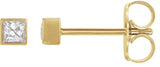 14K Gold Lab-Grown Diamond Square Bezel-Set Stud Earrings - Yellow Gold
