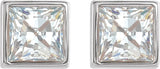 Platinum Natural Diamond Square Bezel-Set Stud Earrings - view 2