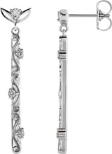 Platinum Round Natural Diamond Vintage-Inspired Earrings