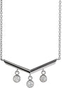 Platinum Round Natural Diamond V Bar Necklace