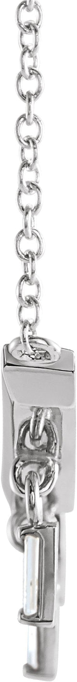 Platinum Round Natural Diamond V Bar Necklace - view 2