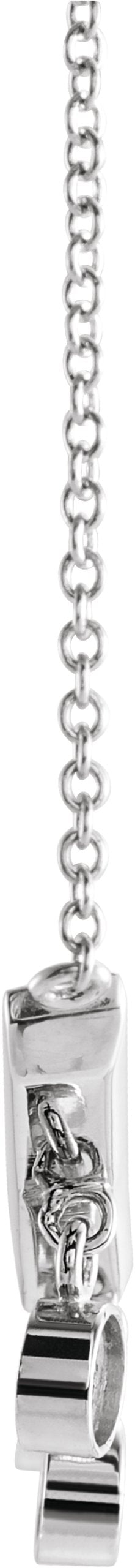14K Gold Round Natural Diamond V Bar Necklace - White Gold - view 2