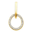 14K Gold Round Natural Diamond Accented Circle Pendant – 1/4 CTW