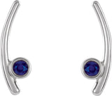 14K Gold Round Lab-Grown Alexandrite Bezel-Set Ear Climbers - White Gold - view 2