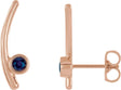 14K Gold Round Lab-Grown Alexandrite Bezel-Set Ear Climbers - Rose Gold