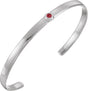 14K Gold Round Natural Ruby Bezel-Set Cuff Bracelet - White Gold