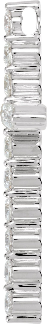 Platinum Round Lab-Grown Diamond Cross Necklace or Pendant - view 2