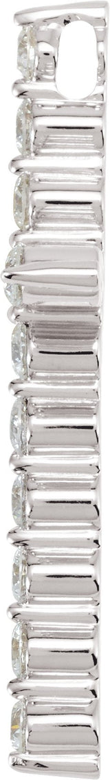 Platinum Round Lab-Grown Diamond Cross Necklace or Pendant - view 2