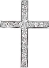 14K Gold Cross Pendant – 17.5x12.6mm - White Gold