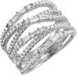 14K Gold Natural Diamond Negative Space Ring IV - White Gold