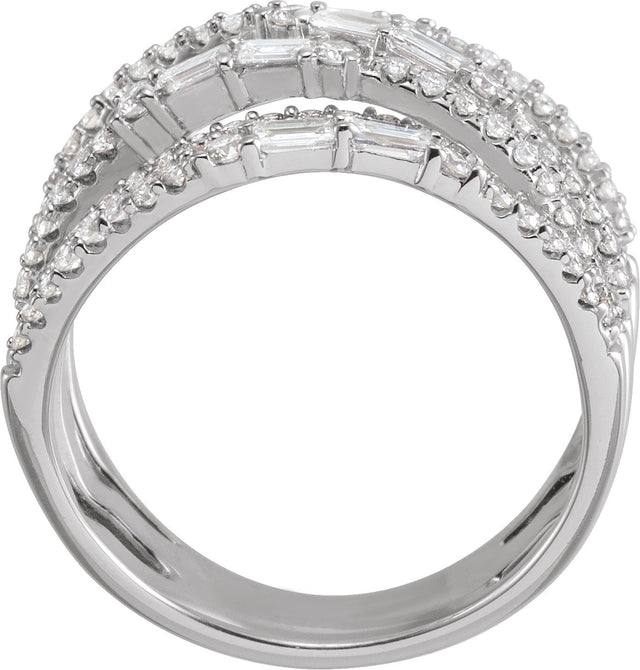 14K Gold Natural Diamond Negative Space Ring IV - White Gold - view 2