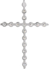 Platinum Round Natural Diamond Cross Necklace or Pendant
