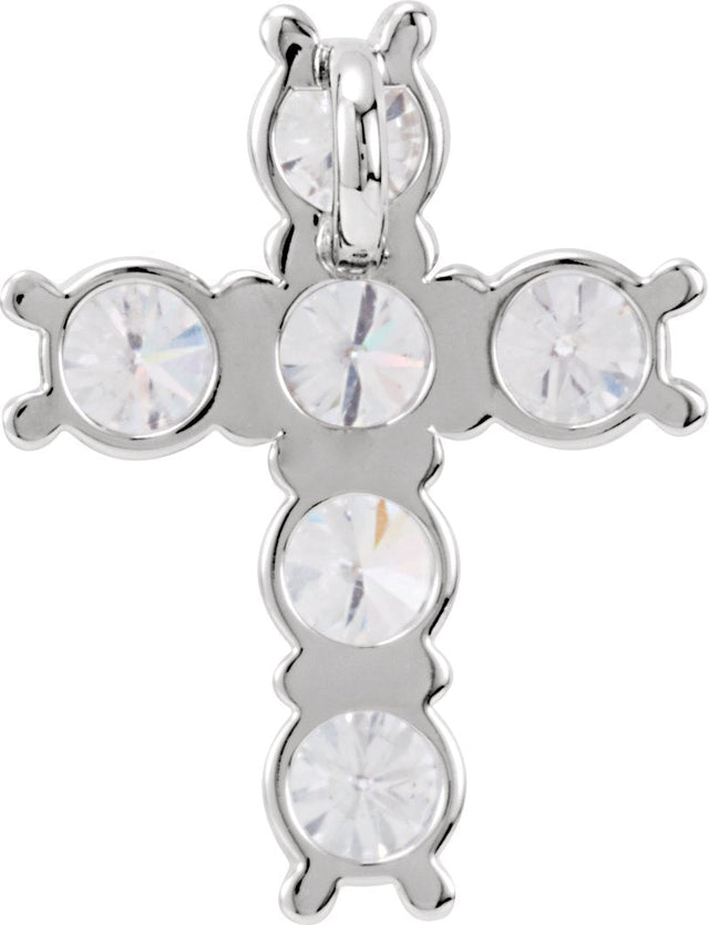 Platinum Round Natural Diamond Cross Necklace or Pendant – up to 1 3/8 CTW - view 6