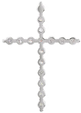 Platinum Round Lab-Grown Diamond Cross Necklace or Pendant - view 3