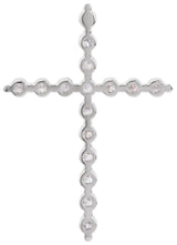 Platinum Round Natural Diamond Cross Necklace or Pendant