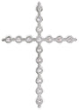 Platinum Round Natural Diamond Cross Necklace or Pendant
