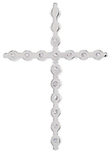 14K Gold Round Natural Diamond Cross Necklace or Pendant – up to 1 1/4 CTW - White Gold - view 3