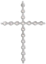 14K Gold Round Natural Diamond Cross Necklace or Pendant – up to 1 1/4 CTW - White Gold - view 3