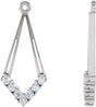 14K Gold Natural Diamond Geometric Earring Jackets - White Gold