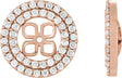 14K Gold Natural Diamond Earring Jackets for Pearl Double Halo-Style Earring Jackets for Pearl Studs - Rose Gold