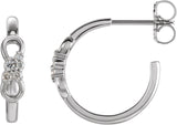 Platinum Natural Diamond Infinity-Inspired Hoop Earrings